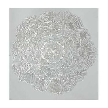 Imagem de Kit Jogo Americano Sousplat Mesa Posta Jantar Design Brilhante com 2 4 ou 6 Peças – Elegância e Praticidade(M2 Prata,Kit 4)