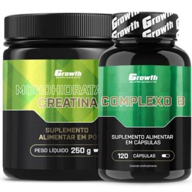 Imagem de Creatina Pura 250g Monohidratada + Complexo B 120 Caps Growth