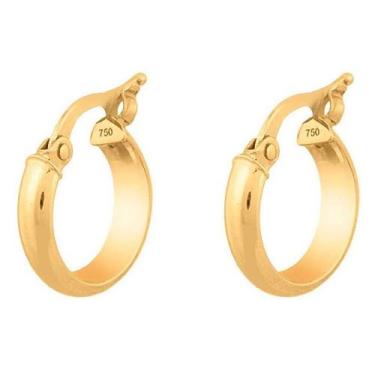 Imagem de Brinco De Argola Lisa 3mm Em Ouro 18k 750 - DR Joias