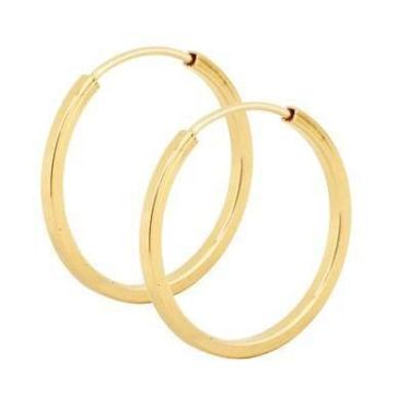 Imagem de Brinco Argola 1.4cm Fio Quadrado Ouro 18k 750 - DR Joias