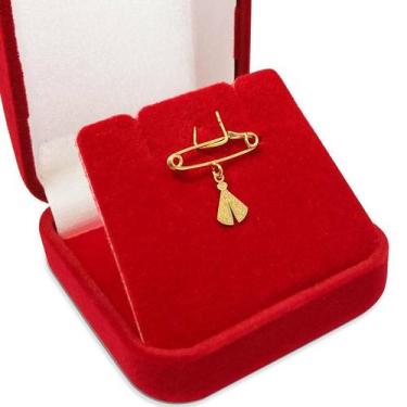 Imagem de Alfinete de Ouro 18k Com Pingente Nossa Senhora Aparecida - Primus LB 