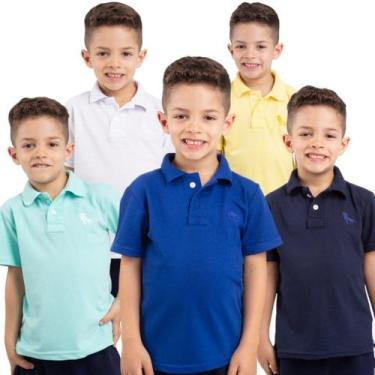 Imagem de Kit 5 camisas polo infantil cores variadas - NoBrand, Kit n3 cores na 