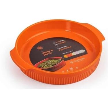 Imagem de Germer, Travessa redonda em porcelana, modelo assar ou servir, Funda, refratária, Ø 25 cm, 1600 ml, Pêssego - FL