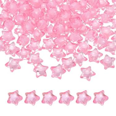Imagem de Generic 250 contas de acrílico estrela, 11 mm em forma de estrela, pônei, espaçador, contas soltas para amizade, pulseira, colar, joias, artesanato, bricolage, decoração de festa, rosa
