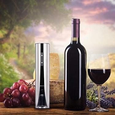 Imagem de Abridor de vinho elétrico de aço idável automático saca-rolhas elétrico para garrafas de vinho com corr de folha USB recarregável automático saca-rolhas e folha r