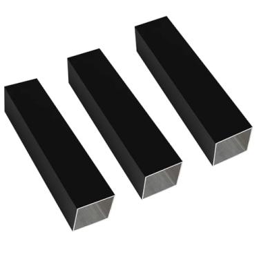 Imagem de Kwweeoo Tubo quadrado de alumínio preto 3 peças 40 mm x 40 mm x 1170 mm espessura de parede 1,2 mm, pacote com 3 tubos quadrados de alumínio cor preta 1,6 x 4,1 x 0,1 x 117 cm (Appr)