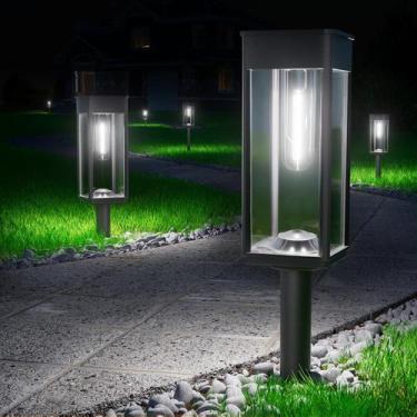 Imagem de Solar Pathway Lights BITPOTT, pacote com 8 unidades IP65, à prova d'ág