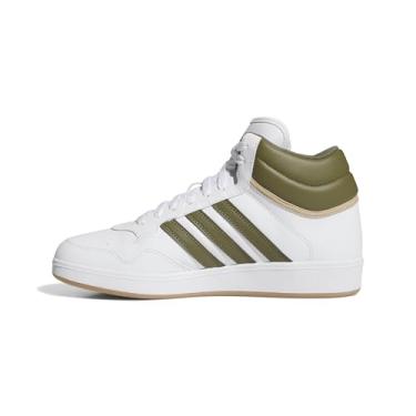 Imagem de adidas Tênis unissex adulto Hoops 4.0 cano médio, EU, Branco/Focus Olive/Gum, 41 BR