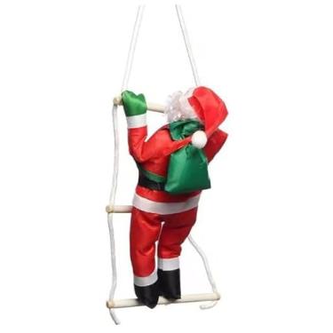 Imagem de Enfeite de Natal Papai Noel Escalador - Decoração Natalina para Porta, Árvore, Sacada, Janela, Cortina, Vitrines – 1, 2 ou 3 Papais Noéis (1 Papai Noel)