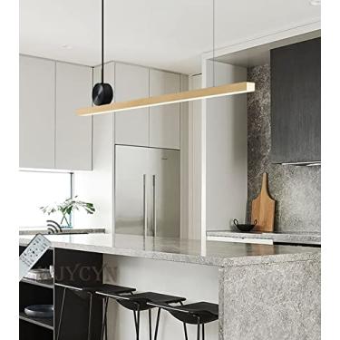 Imagem de Luminária pendente LED para sala de jantar, dourada, com intensidade ajustável e controle remoto. Luminária pendente moderna com altura regulável, ideal para escritório, sala de estar e cozi