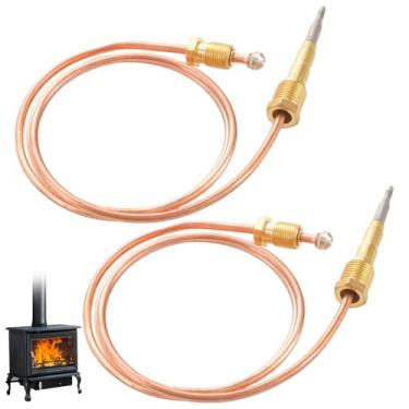 Imagem de Catilon 10002265 Termopar, 10002264 Sensor de termopar de tubo de cobre compatível com Majestic, Majestic Pilot Assembly para queimador piloto de lareira natural e propano 69L17, 69L18, 66 polegadas