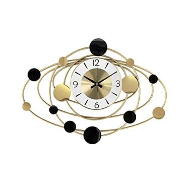 Imagem de Relógio de parede criativo para quarto, decoração de sala de estar, nórdico, simples, mudo, grande, relógio de parede em forma de planeta, relógio de parede para casa, decoração de escritório, relógio