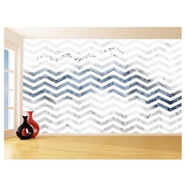 Imagem de Papel De Parede 3D Sala Chevron Zig Zag Listras 3,5M Zig120 - Você Dec