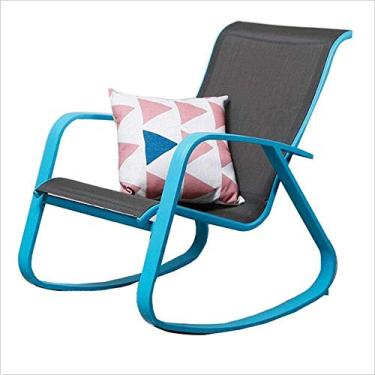 Imagem de Espreguiçadeira de jardim, cadeiras reclináveis, cadeira de balanço de liga de alumínio com apoios de braços, cadeira casual moderna para pausa para almoço, varanda, casa, cadeira de balanço