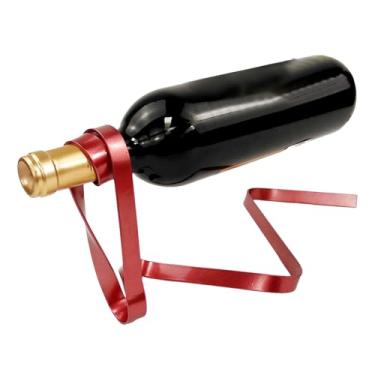 Imagem de Pequena prateleira de vinho | Rack flutuante para vinho - Exibição de licor em forma de de metal para uísque, casamento, economia de espaço, armazenamento decorativo de cozinha