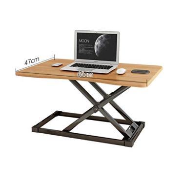 Imagem de GAORUIFENG Secretárias de colo Mesa de apoio ajustável altura em pé mesa conversor de suporte mesa de elevação casa estudo escritório riser estação de trabalho para laptop, PC, computador mesa de cama