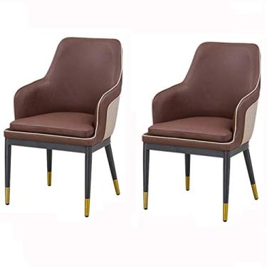 Imagem de Cadeira de jantar, cozinha, sala de jantar, móveis, cadeiras de jantar, conjunto de 2 poltronas de sala de estar, cadeiras de jantar macias acolchoadas de couro moderno, cadeiras de jantar macias com
