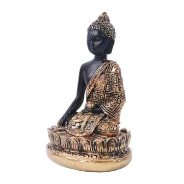 Imagem de Ｂｅｓｇａ Estátua de Buda Sentado em Resina, Estatueta de Meditação, Coleção de Ornamentos de Mesa, Escultura Feng Shui para Estúdio, Festivais e Mesa