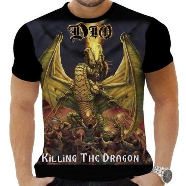 Imagem de Camiseta Camisa Personalizada Rock Clássico Metal Dio 18 - Obsidiana C