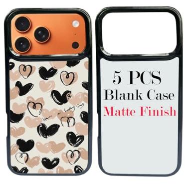 Imagem de JUSTRY 5 conjuntos de capas de telefone em branco de sublimação para iPhone 17 Pro Max, 2 em 1 2D DIY TPU capa móvel em branco capa de borracha macia + inserções foscas, fácil de sublimar