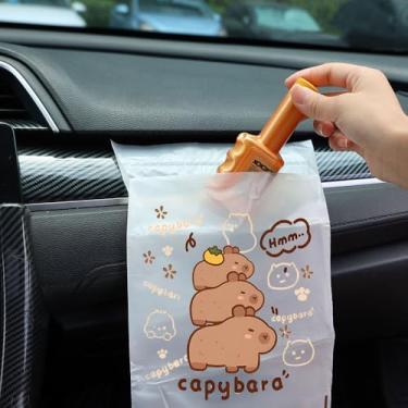 Imagem de 30 pçs/pacote de desenho animado capivara carro saco de lixo descartável portátil auto casa cozinha mesa saco de lixo, 20 * 31 cm (tipo B)