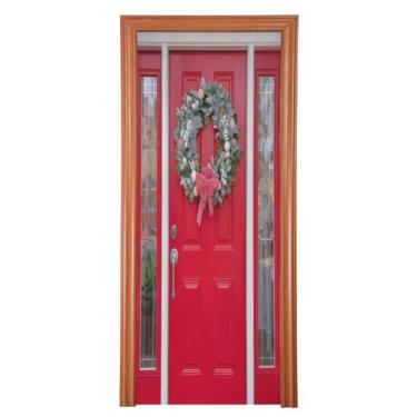 Imagem de Blueangle Capa elástica para porta de guirlanda de Natal – Faixa de porta frontal de tecido elástico para Natal, decoração de festa em casa ao ar livre (738)