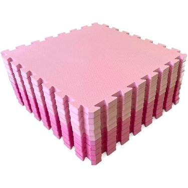 Imagem de Tapete Tatame Infantil EVA, Rosa, 50x50cm, 10mm Espessura, 24 Peças, Impermeável