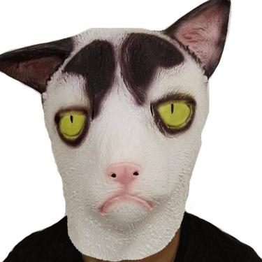 Imagem de Máscara facial completa Garfields Headgear Cat Latex para cosplay de festa