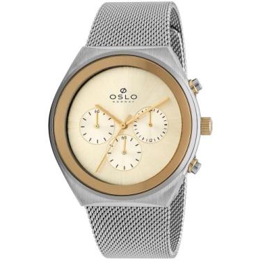 Imagem de Relógio Oslo Masculino Ref: Omtsscvd0015 C1sx Slim Cronógrafo Bicolor