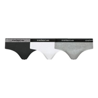 Imagem de Kit 3 Cuecas Slip Algodão Selene 11900-001, Multicor, M