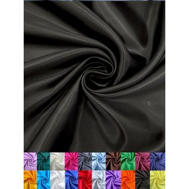 Imagem de EOVEA - Tecido de cetim brilhante da The Yard – Material de poliéster liso para costura, estofamento, forro, decoração, fantasias e artesanato DIY – 152 cm de largura, tecido leve e drapeado macio