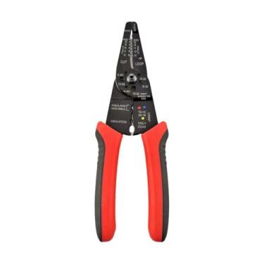 Imagem de Alicate elétrico de 20 cm, alicate multifuncional para decapagem de fios, ferramenta de crimpagem de cortador de cabo com isolamento ergonômico