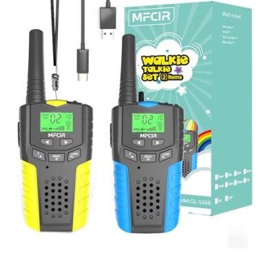 Imagem de Mfcir Walkie Talkies Para Crianças, Pacote Com 2 Recarregáveis, Longo Alcance De 3 Milhas, 22 Canais, Rádio Bidirecional, Mini Rádio Infantil, Aniversário, Brinquedos Para Meninos E Meninas De 3 A 1