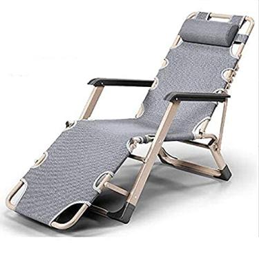 Imagem de YYBOES Espreguiçadeira dobrável com gravidade zero reclinável com almofada de algodão, cadeira de almoço, cadeira de soneca, escritório, praia, lazer, casa, cadeira multifuncional