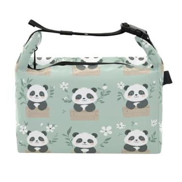 Imagem de STAYTOP Lancheira fofa de panda com fivela de alça, lancheira isolada para meninos e meninas lancheira para trabalho escolar