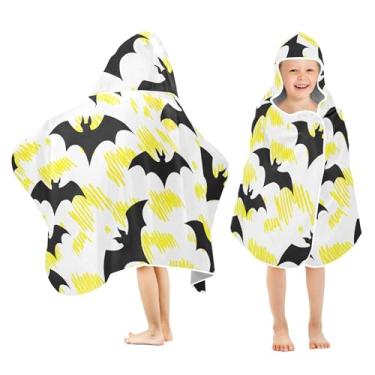 Imagem de Burbuja Taco com linha amarela toalha de banho com capuz para crianças, toalha de praia de pelúcia macia absorvente para chá de meninas e meninos 3-10 anos, 61 x 127 cm