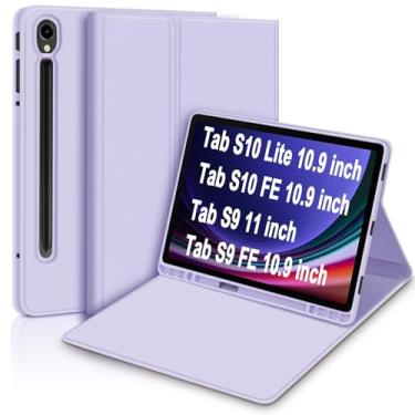 Imagem de Capa tablet Para Samsung Galaxy Tab S10 Lite/ S10 FE 10.9"/S9 FE 10.9"/S9 11", Case Anti Impacto, com suporte para caneta S, Premium Slim,Flexível e portátil (Roxo)