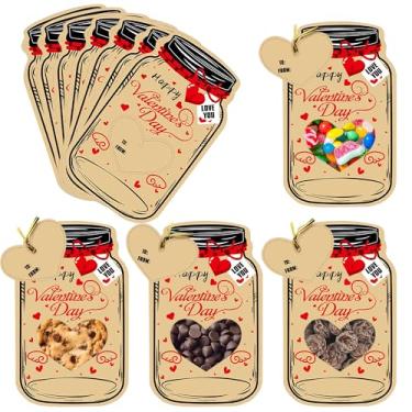 Imagem de Heyiminy Pacote com 25 cartões de dia dos namorados para crianças, pote de pedreiro, cartões de troca de presentes de doces para meninos, meninas, escola, sala de aula, lembrancinhas de festa (Candy