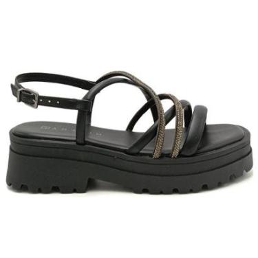 Imagem de Sandália Ramarim Feminina Tratorada Plataforma Strass-Feminino