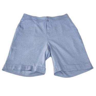 Imagem de Bermuda Social Feminina de Linho com Elástico no Cós Plus Size Raio de Luz-Feminino