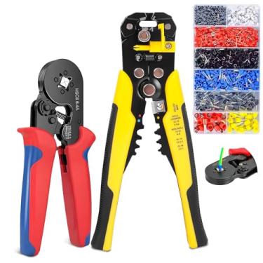 Imagem de Alicate Crimpador, Estojo Maleta de 1200 Terminal Tubular ilhós, Alicate Decapador, Alicate Prensa Terminal, Kit Eletricista, Kit Crimpar