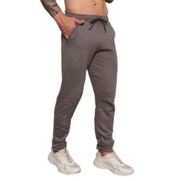 Imagem de Calça Moletom Masculina Flanelada Jogger Básica Inverno Cor:;Tamanho:P;Gênero:Masculino-Masculino