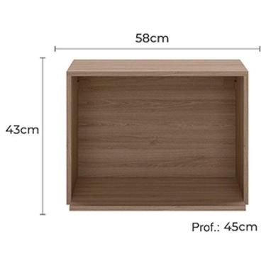 Imagem de Armário Aéreo Nicho Micro-ondas Etna Carvalho Oak – Poliman