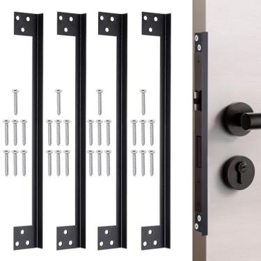 Imagem de Placa de proteção de trava de porta, protetor de segurança de porta de saída, protetor de trava de porta em forma de L, capa para bloquear o acesso à fechadura da porta/trava de fechadura (28 cm