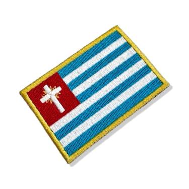Imagem de BC0012-001 Bandeira Ubatuba Patch Bordado 7,5×5,0cm (B) Fecho de contato gancho)