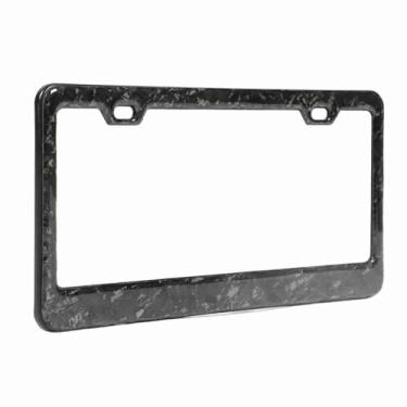 Imagem de aqxreight Moldura da Placa de Licença, Fibra de Carbono Forjada Brilhante, Substituição de Textura Transparente para Moldura da Placa de Licença, Suporte para de, Capas de de Carro, Fibra de Carbono