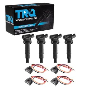 Imagem de TRQ Conjunto de bobinas de ignição compatível com Chevrolet Prizm 2000-2002 Pontiac Vibe 2000-2005 Toyota Celica 2000-2008 Corolla Matrix MR2 Spyder