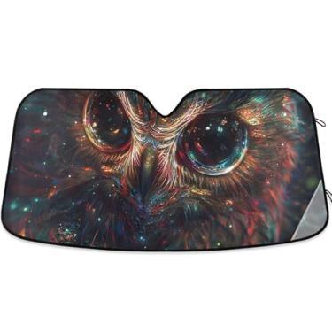 Imagem de Toldo de sol engraçado animal fofo para para-brisa de carro engraçado personalizado retrátil óculos de sol para janelas dianteiras floral automotivo L, 144,8 cm x 80 cm