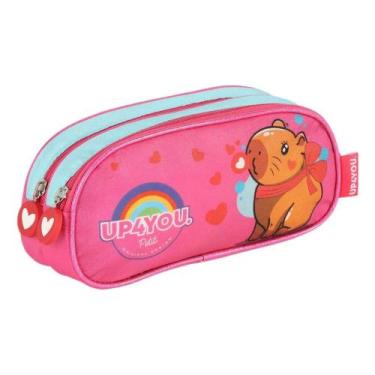 Imagem de Estojo Escolar Duplo Up4you Petit Capivara 2 Ziper Pink - Luxcel