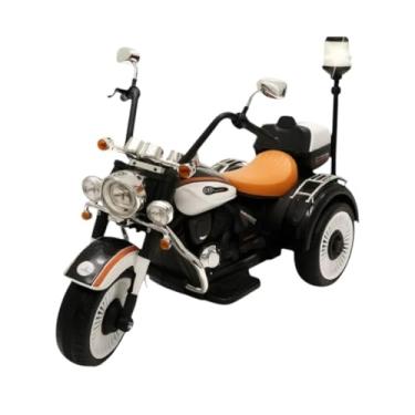 Imagem de Moto Elétrica Infantil 12V Chopper com Sirene, Três Rodas, Farol Duplo, Efeitos Sonoros, Branca, para Crianças a partir de 3 Anos